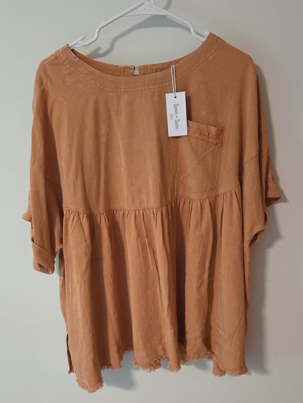 Women's Rust Peasant Top